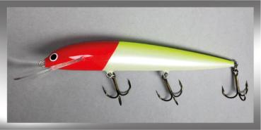 Karikko Wobbler, Farbe: Red Head 028, Länge: 18 cm, schwimmend, von Suomen Uistin The Finnish Lure Company (Jarmo Rapala)